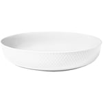 Lyngby Porcelæn Rhombe serveringsskål 28 cm, hvit