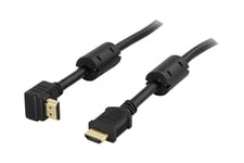 DELTACO HDMI til HDMI vinkel V.1.4 - 2 m - Sort