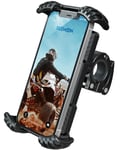 Beemoon Bike Phone Holder - Universal Bike Phone Mount Motorcycle Phone Holder Scooter for iPhone 12 11 Pro Max, Xs XR 8 X 8P, Samsung S10 S9, Huawei, Oneplus All 4.7" - 6.8" Devices, Black