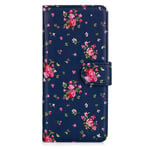 32nd Floral Series 2.0 - Design PU Leather Book Wallet Case Cover for Sony Xperia 10 III (2021), Designer Flower Pattern Wallet Style Flip Case With Card Slots - Vintage Rose Indigo