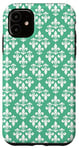 Coque pour iPhone 11 Fleur de lys vert motif floral fleur de lys