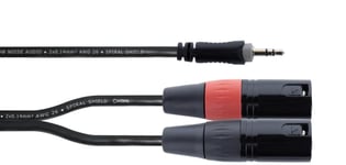 Cordial Ey 1.5 Wmm, 3,5Mm, Hankoppling, 2 X Xlr (3-Pin), Honkoppling, 1,5 M, Svart