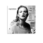 Musician Taylor Swift Portrait Singer Music Producer Actor Taylor Reputation Album Cover Poster Decorative Painting Canvas Wall Art Living Room Posters Bedroom Painting 16x16inch(40x40cm)