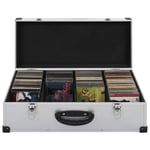 vidaXL CD-väska för 80 cd-skivor aluminium ABS silver 91854