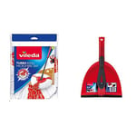 Vileda EasyWring and Clean Turbo 2-in-1 Microfibre Mop Refill Head, White/Red & Brush Set