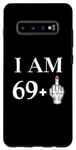 Coque pour Galaxy S10+ I Am 69 Plus 1 Doigt d'honneur Femme 70e anniversaire