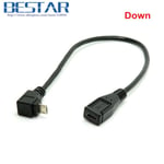0.2m Down Câble d'extension Micro USB 2.0 coudé à 90 degrés, mâle à femelle, 5 broches, 20cm, 0.2m, pour tablette