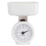 Salter Mechanical Kitchen Food Scale White 3kg Capacity No Batteries Needed