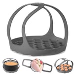 Pressure Cooker Sling，Silicone Bakeware Sling for 6 Qt/8 Qt Instant Pot, Ninja Foodi and Multi-Function Cooker Anti-scalding Bakeware Lifter Steamer Rack，BPA-Free Silicone Egg Steamer Rack(Gray)