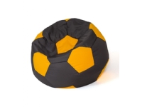Sako taske pouffe Ball sort-gul L 80 cm