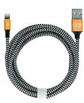 Câble FICTI 2M Mob | Charge et synchronise Rapidement – Port USB réversible | Nylon résistant | Compatible avec Apple
