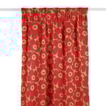 Marimekko Pieni Unikko Röd/Brun Gardinlängd