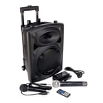 IBIZA SOUND PORT8 400W 8" PORTABLE BATTERY BLUETOOTH PA SPEAKER USB MP3 + MICS