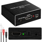 HDMI Audio Extractor 4K@30Hz,HDMI to HDMI Audio Converter with Analog 3.5 mm Stereo,HDMI to SPDIF Splitter for Apple, TV,Blu Ray Player,PS4 HDTV Projector