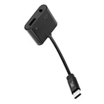 T'nB Tnb - Adaptateur USB-C vers Jack 3.5mm Femelle + USB-C Femelle - Noir