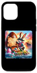 Coque pour iPhone 13 Pro Lapin pirate à la recherche d'un trésor. île lapin de Pâques