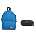 EASTPAK ORBIT XS Mini Backpack, 10 L - Vibrant Blue (Blue) OVAL SINGLE Pencil Case, 5 x 22 x 9 cm - Black (Black)