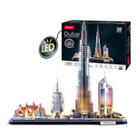 Puzzle 3D - Dubai LED Cityline | Maquette A Construire | Puzzle 3D Adulte Et Puzzle 3D Enfant | Puzzle Enfant 8 Ans | Maquette Jouet Enfant | 182 Pièces