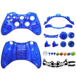 OSTENT Replacement Case Shell & Buttons Kit Compatible for Microsoft Xbox 360 Wireless Controller - Color Blue