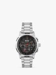 BOSS Men's Solgrade Chronograph Bracelet Strap Watch, Silver/Black 1514032