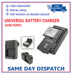 Universal Phone / Camera Battery External Charger with USB Port