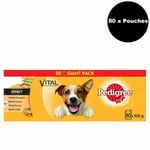 80 X 100g Pedigree Adult Wet Dog Food Pouches Mixed Selection In Gravy