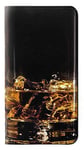 Ice Whiskey Whisky Glass PU Leather Flip Case Cover For LG V40, LG V40 ThinQ