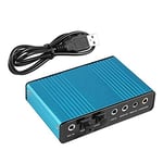 6 Channel External Sound Card 5.1/7.1 Surround Sound USB 2.0 External Optical S/PDIF Audio Sound Card Adapter For PC Laptop - Blue