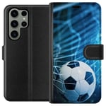 Samsung Galaxy S23 Ultra Sort Lommebokdeksel Fotboll