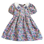 HINK Baby Dressing Gown,Toddler Baby Kid Girls Peter Pan Collar Floral Flowers Princess Dresses Clothes 2-3 Years Multicolor Girls Dress & Skirt For Baby Valentine'S Day Easter Gift