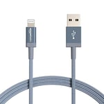 Amazon Basics 2-Pack USB-A to Lightning Charger Cable, Nylon Braided Cord, MFi Certified for Apple iPhone 14 13 12 11 X Xs Pro, Pro Max, Plus, iPad, 1.8 m, Dark Grey