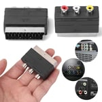 Game Plug Adapter Input 21PIN Scart Male to 3RCA Female For PS4 WII DVD VCR