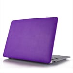Convient pour Apple ordinateur portable housse de protection macbook housse de protection ordinateur 14 pouces étui en cuir PU - motif litchi violet foncé - (creux) 2023air15 (A2941)