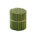 Danilovo Beeswax Taper Candles (Green) - Orthodox Church Candle Tapers for Prayer, Ritual, Christmas - No Soot, Dripless, Tall, Bendable, N140, Height 16 cm, Ø 5 mm (100 pcs - 285 g)