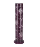 IB Soapstone Incense Joss Stick Holder Tower Cone Burner Handmade Carved Agarbatti Holder Stand Ash Catcher Diffuser Intricate Floral Openwork Engraved Decorative, Home Office Gift (Purple)