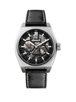 Ingersoll 1892 The Vert Automatic Mens Watch with Black Dial and Black Leather Strap - I14301, Black, Men