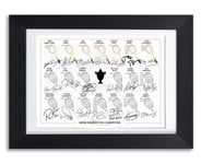 Wimbledon Mens Champions 1970 - Present Signed Autograph Poster Print Poster Framed Picture Gift All Winners Nadal Federer Djokovic Andy Murray (BLACK FRAMED & MOUNTED)