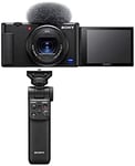 Sony Vlog camera ZV-1 | Digital Camera (Vari-angle Screen for Vlogging, 4K Video) ZV1BDI.EU - Black + Sony GP-VPT2BT Handgrip (for Selfies and Vlogging) Black