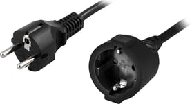 deltaco Extension cable 230 volt with Schuko plug 10m, black