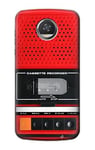 Red Cassette Recorder Graphic Case Cover For Motorola Moto Z2 Play, Z2 Force