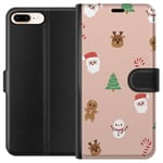 Apple iPhone 8 Plus Svart Plånboksfodral Klassisk Julfest