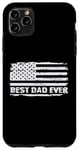 Coque pour iPhone 11 Pro Max Best Dad,Ever Distress Us American Flag Men Fathers Day Tee