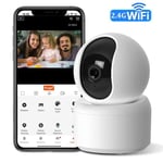 JIATZOCN Caméra Surveillance WiFi Interieur 360°,HD 3MP, Zoom 10X, Détection et Suivi Intelligents,Compatible avec Alexa,Google Home