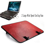 HJWL Laptop Stand, USB Laptop Cooling Computer Stands Silent Fan Lapdesks Computer Stand Base Notebook Table (Color : Red)