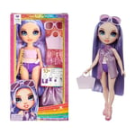 Rainbow High Swim & Style - Violet (Purple) - 28 cm Doll with Shimmery Wrap to Style 10+ Ways - Removable Swimsuit, Sandals, Fun Play Accessories - Kids Toy - Great for Ages 4-12 Years