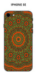 Coque Iphone SE (2020) Design : Mandala Rosace Bicolore Orange & Vert