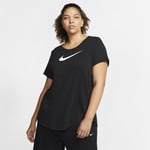 The Nike Dri-FIT T-Shirt has soft, sweat-wicking fabric that helps keep you comfortable for your entire workout. Plus Size - Women's Short-Sleeve Training Black