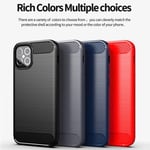 Carbon Fiber Anti-knock Shockproof Silicone Case For Iphone 12 F Blue Iphone12 Mini