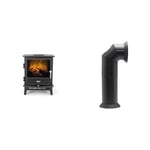 Dimplex Willowbrook Optimyst Electric Stove, Black Free Standing Electric Fireplace & Stove Pipe, Matte Black Plastic Flue Pipe Accessory for Electric Fires,