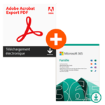 Pack Microsoft 365 Famille - 6 utilisateurs + Adobe Acrobat Export PDF - Abonnement 1 an